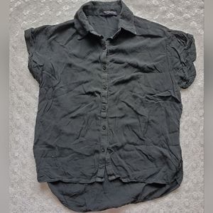 RARE Brandy Melville flowy black button up blouse | size s